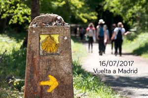 Cartel de etapa del camino de Santiago