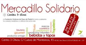 Cartel de mercadillo solidario de Down Madrid