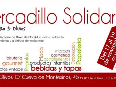 Cartel de mercadillo solidario de Down Madrid