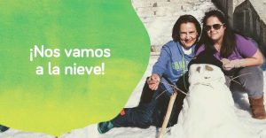 cartel de excursión a la nieve de Down Madrid